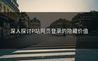 深入探讨P站网页登录的隐藏价值