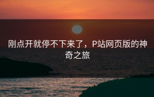 刚点开就停不下来了，P站网页版的神奇之旅