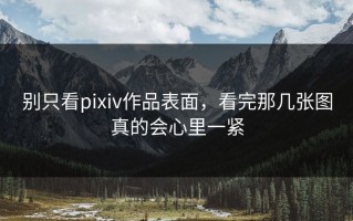 别只看pixiv作品表面，看完那几张图真的会心里一紧