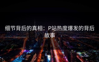 细节背后的真相：P站热度爆发的背后故事