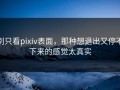 别只看pixiv表面，那种想退出又停不下来的感觉太真实