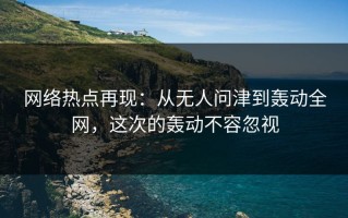 网络热点再现：从无人问津到轰动全网，这次的轰动不容忽视