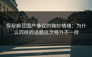 探秘麻豆国产争议的微妙情绪：为什么同样的话题这次格外不一样