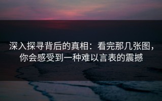 深入探寻背后的真相：看完那几张图，你会感受到一种难以言表的震撼