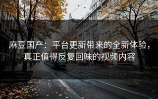 麻豆国产：平台更新带来的全新体验，真正值得反复回味的视频内容