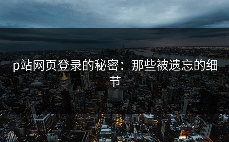 p站网页登录的秘密：那些被遗忘的细节-第1张图片-p站网页版影视网 - p站内容页