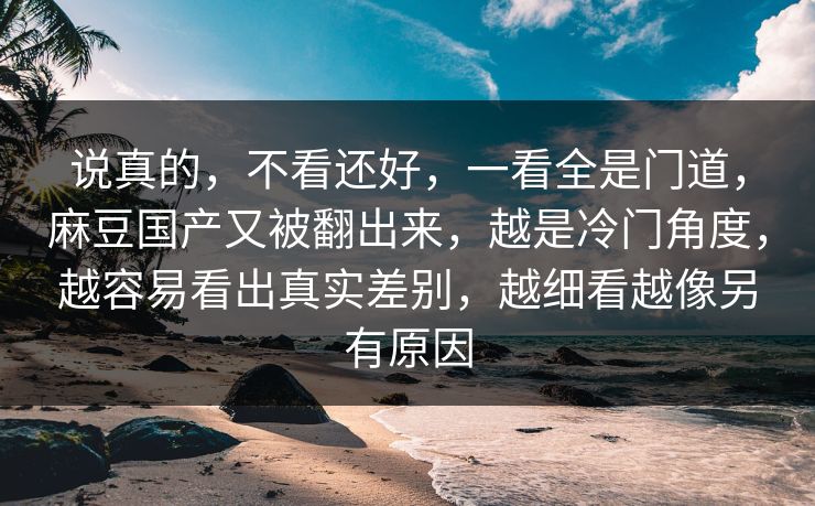 说真的，不看还好，一看全是门道，麻豆国产又被翻出来，越是冷门角度，越容易看出真实差别，越细看越像另有原因-第1张图片-p站网页版影视网 - p站内容页